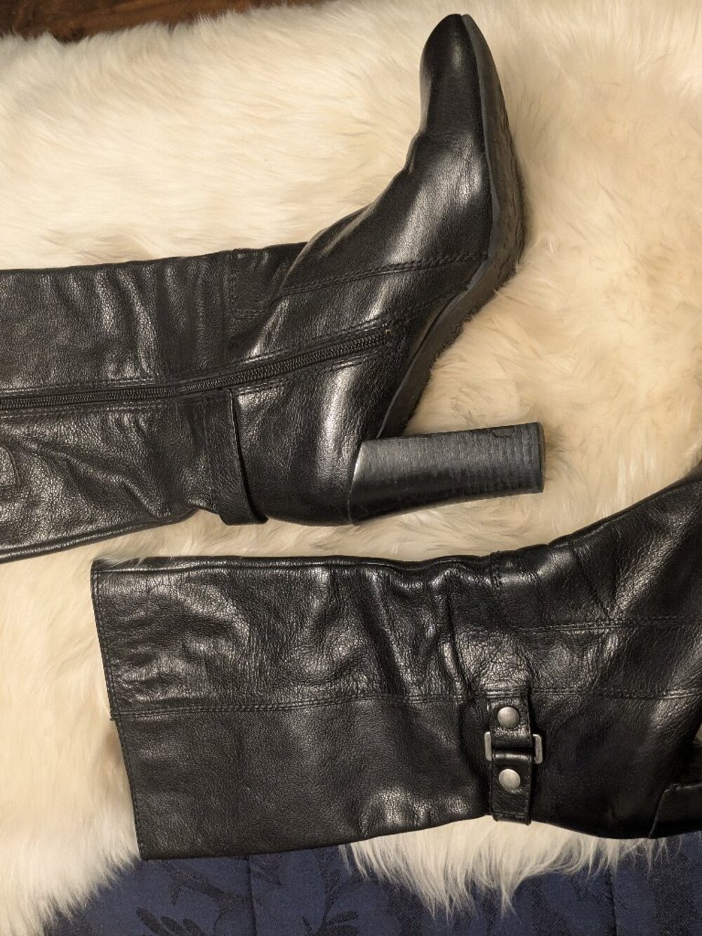 Ninewest Leather Black Boots - Picture 3 of 5